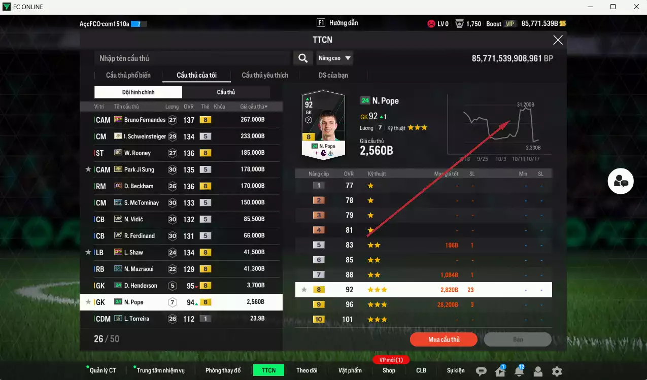 Ảnh [ACC Rẻ🔥] Man Utd. 1.423.620b dư 85.000b có Bruno 23HW, Rooney DC, Schweinsteiger ITM+5, Park ITM+5, Beckham DC, McTominay 25TS, Vidic WS, Ferdinand WS, Shaw 23HW, Mazraoui SPL... VIP BK Tháng 11
