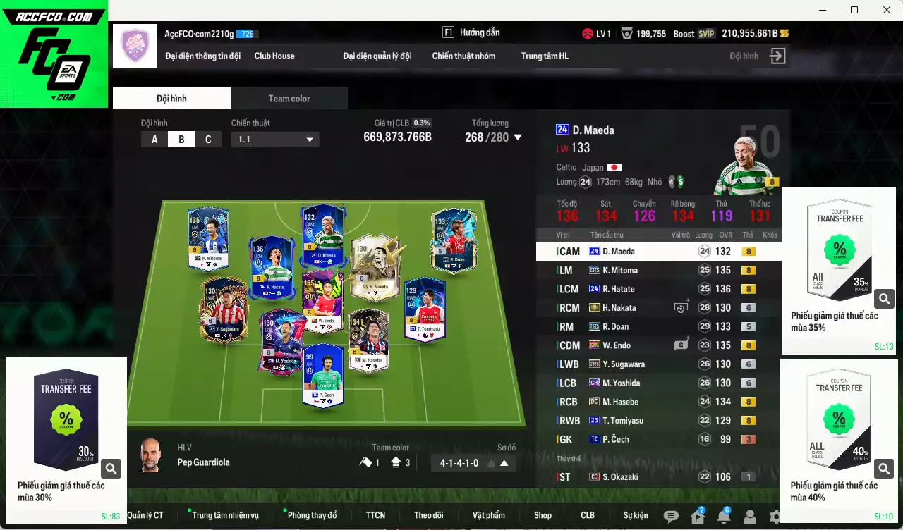 [ACC Rẻ🔥] Chelsea 501.220b dư 16.000b có Torres ITM+3, Lampard ITM+3, Essien ITM+3, Zola ITM+3, De Bruyne BTB, Desailly LN, A. Cole LN...