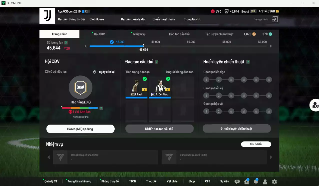 Ảnh [ACC Rẻ🔥] Juventus 404.590b có Rush DC, Marchisio WS, Lúcio CU+6, Del Piero LN, Zidane LE, H. Son CC, Blanc HG, Chiesa HG...
