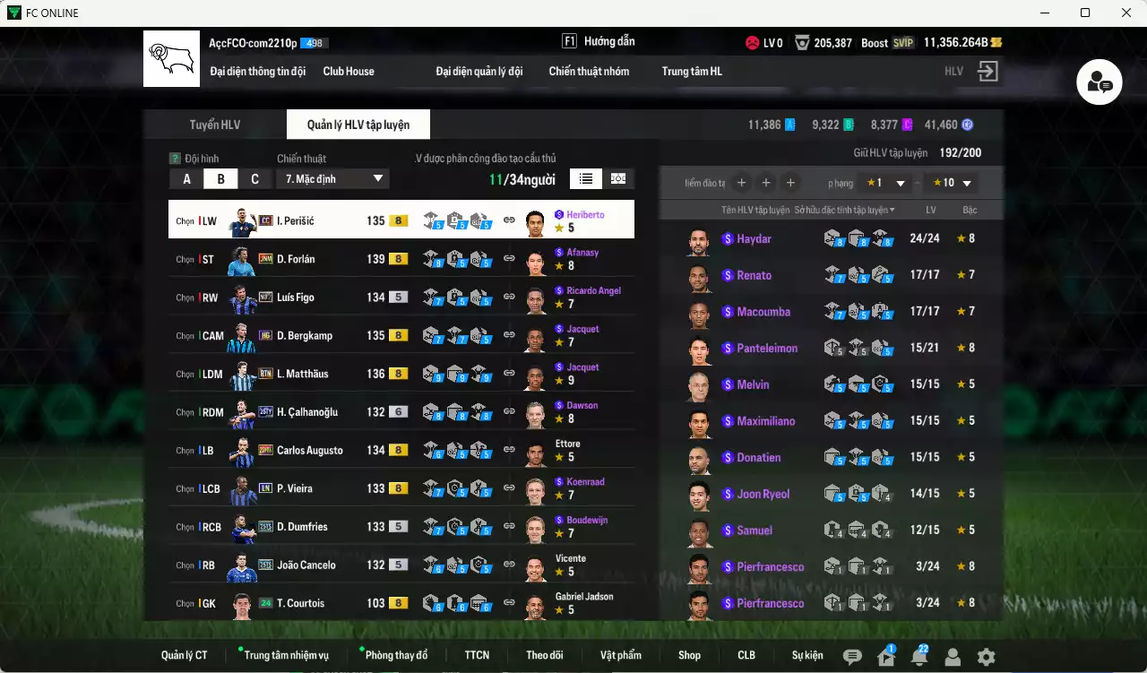 Ảnh [ACC Rẻ🔥] Inter Milan 903.960b dư 11.000b có Forlán JNM, Matthaus RTN, Calhanoglu 25TY+6, Perisic CC, Figo No.7, Dumfries 25TS, Bergkamp HG, Vieira LN, Cancelo 25TS, Augusto 23HW, Maicon 25IM... Đã đào tạo full chỉ số nhiều CT, HLV Xịn