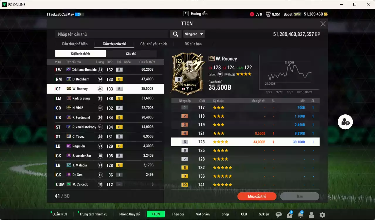 Ảnh [ACC Rẻ🔥] Man Utd. 248.600b dư 51.000b có CR7 CU, Beckham LN, Rooney 25IM, Park CC, Vidic 25IM, Ferdinand HG, Van Gol LN...