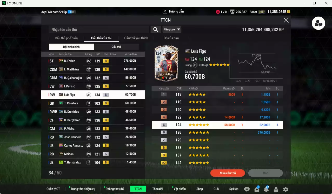 Ảnh [ACC Rẻ🔥] Inter Milan 903.960b dư 11.000b có Forlán JNM, Matthaus RTN, Calhanoglu 25TY+6, Perisic CC, Figo No.7, Dumfries 25TS, Bergkamp HG, Vieira LN, Cancelo 25TS, Augusto 23HW, Maicon 25IM... Đã đào tạo full chỉ số nhiều CT, HLV Xịn