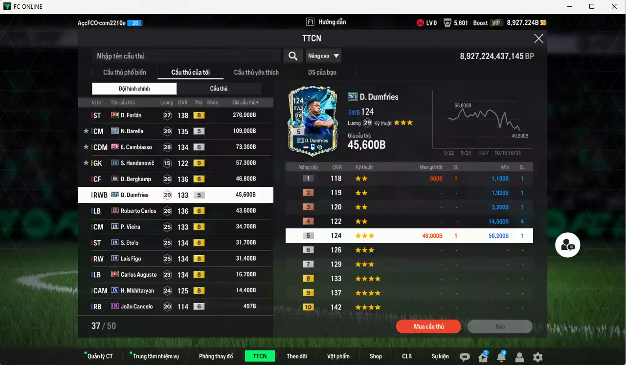 Ảnh [ACC Rẻ🔥] Inter Milan 781.110b có Forlán JNM, Barella 25TS, Cambiasso 25HR+6, Bergkamp HG, Dumfries 25TS, Carlos CC, Vieira LN, Eto LN, Figo LN, Augusto 23HW, Mkhitaryan FA...