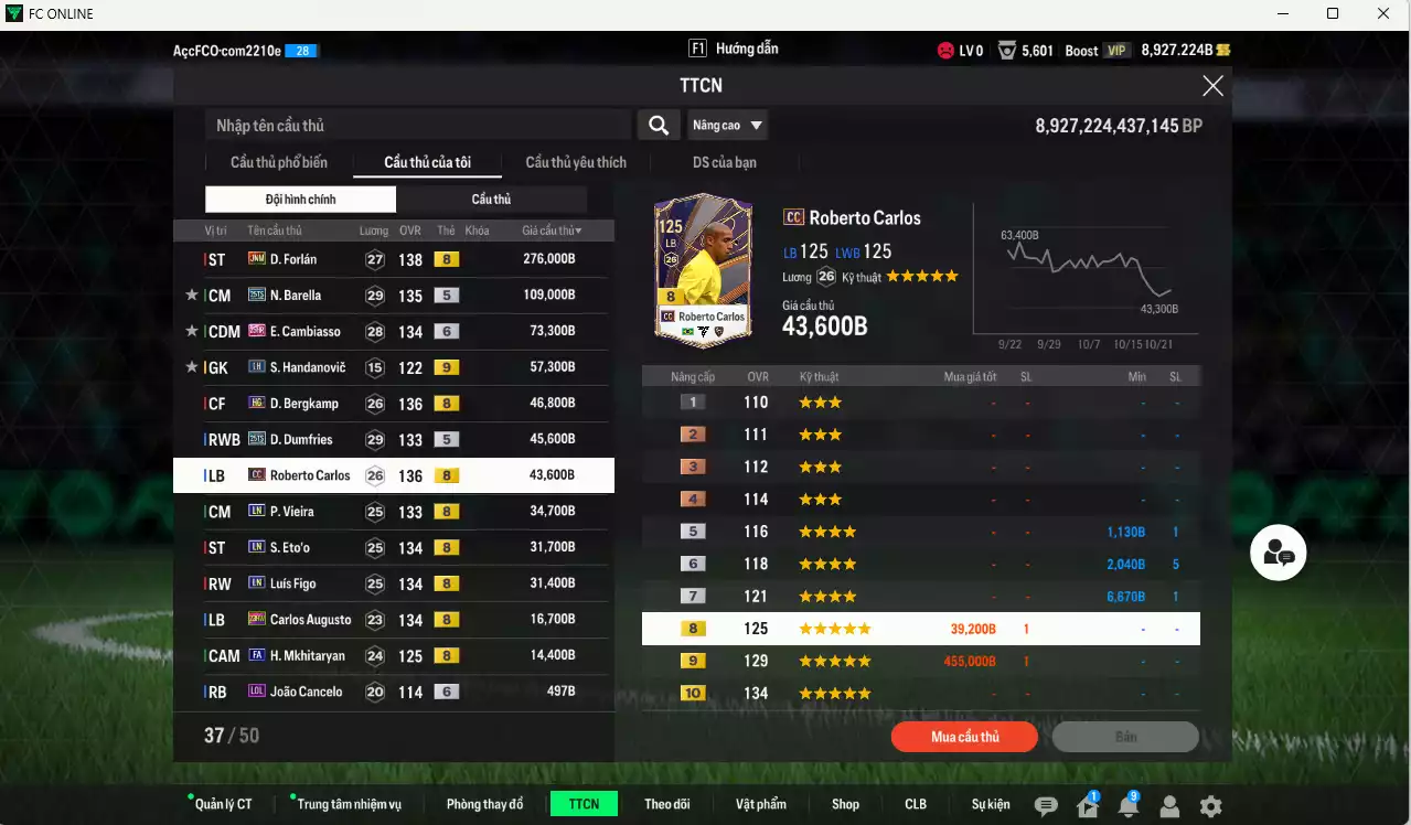 Ảnh [ACC Rẻ🔥] Inter Milan 781.110b có Forlán JNM, Barella 25TS, Cambiasso 25HR+6, Bergkamp HG, Dumfries 25TS, Carlos CC, Vieira LN, Eto LN, Figo LN, Augusto 23HW, Mkhitaryan FA...