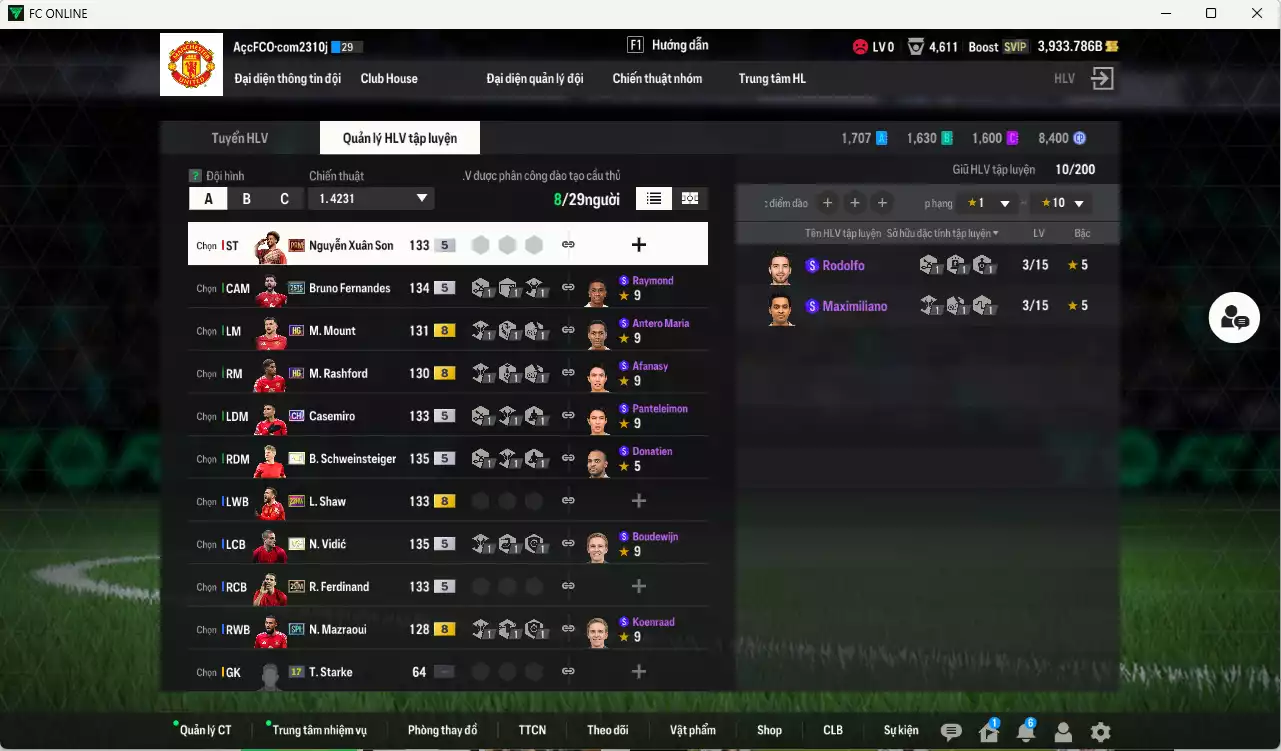 Ảnh [ACC Rẻ🔥] Xuân Son PRM mix Man Utd. 712.940b có Xuân Son PRM+5, Vidic ITM+5, Schweinsteiger ITM+5, Bruno 25TS, Ferdinand 23IM, Shaw 23HW, Casemiro CH(fix BP), Mazraoui SPL, Mount HGM, Rashford HG, CR7 RTN... Còn rất nhiều CP GIẢM THUẾ