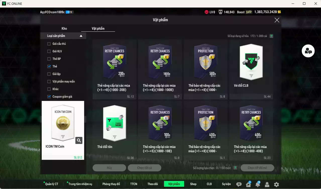 Ảnh [ACC Rẻ🔥] ACC 1383753b trắng, có thẻ đổi tên. Dư 24.000TC, HLV Xịn