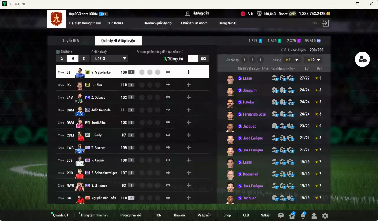 Ảnh [ACC Rẻ🔥] ACC 1383753b trắng, có thẻ đổi tên. Dư 24.000TC, HLV Xịn