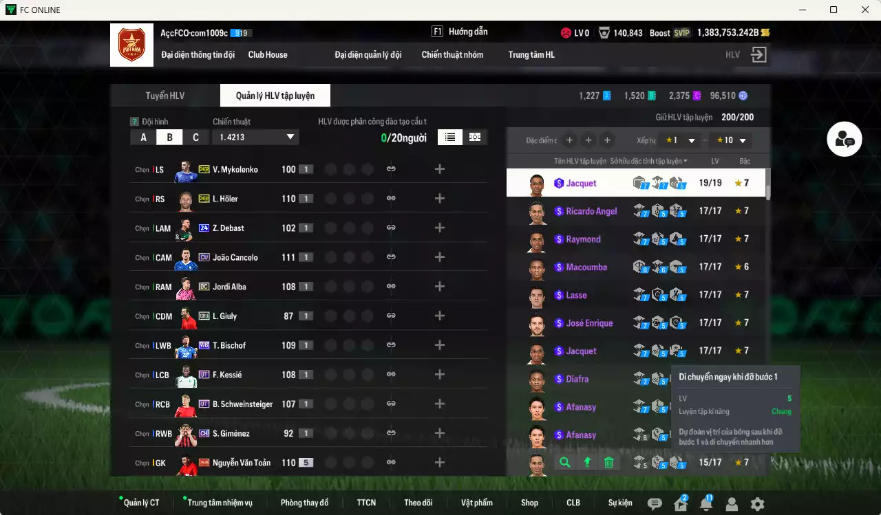 Ảnh [ACC Rẻ🔥] ACC 1383753b trắng, có thẻ đổi tên. Dư 24.000TC, HLV Xịn