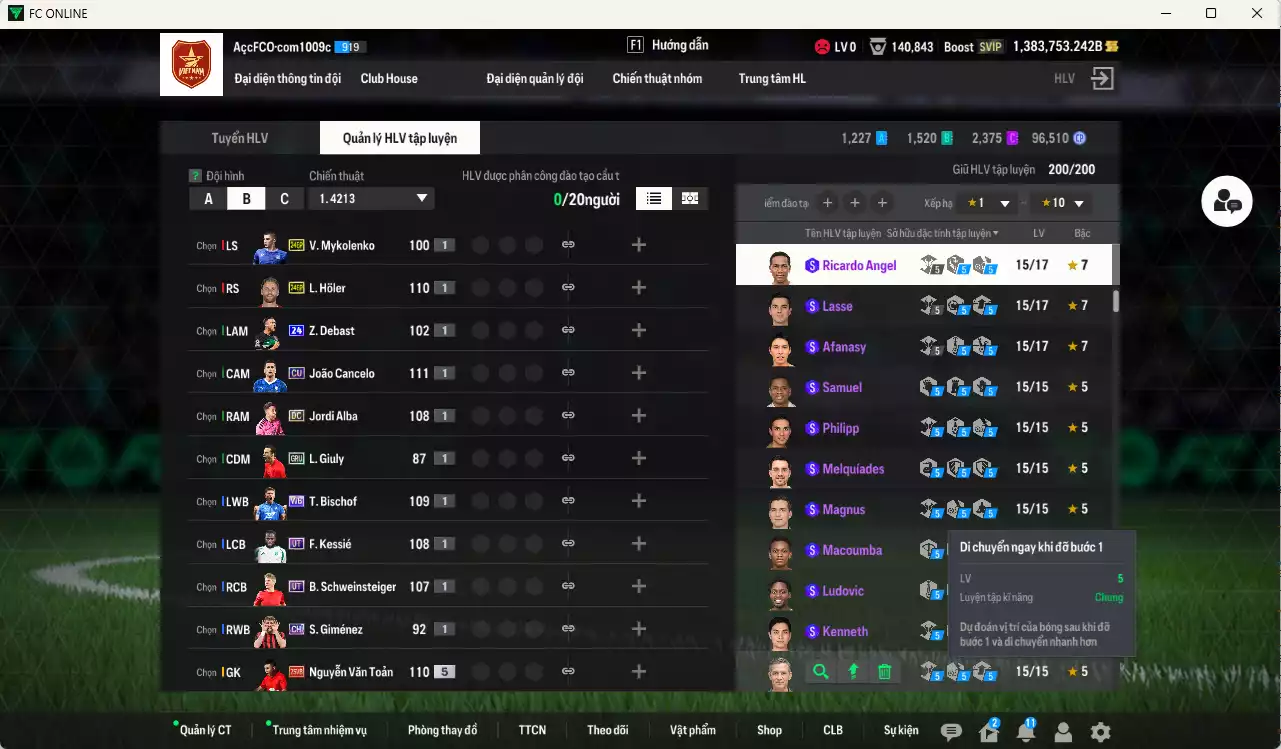 Ảnh [ACC Rẻ🔥] ACC 1383753b trắng, có thẻ đổi tên. Dư 24.000TC, HLV Xịn