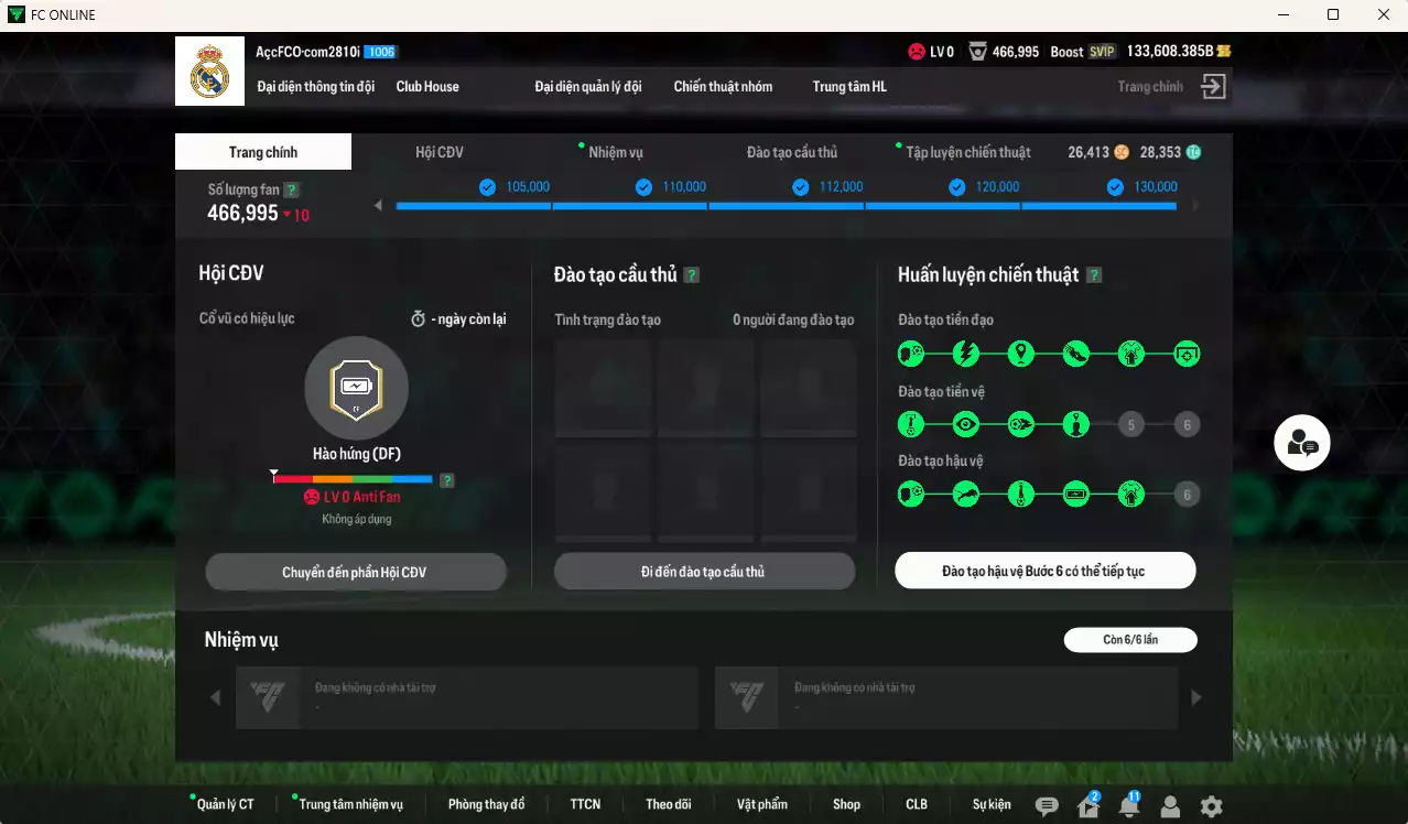 Ảnh [ACC Rẻ🔥] Real Madrid 570.410b dư 133.000b có Mbappé 25TS, Essien JNM, Puskás RMA, Rudiger 25TS, Kaká RMA, Carvalho JNM, Alaba HG, Areola SPL+9, Nacho DC, Courtois RMA... Gần full bảng đào tạo chiến thuật, dư 28.000TC, HLV Xịn
