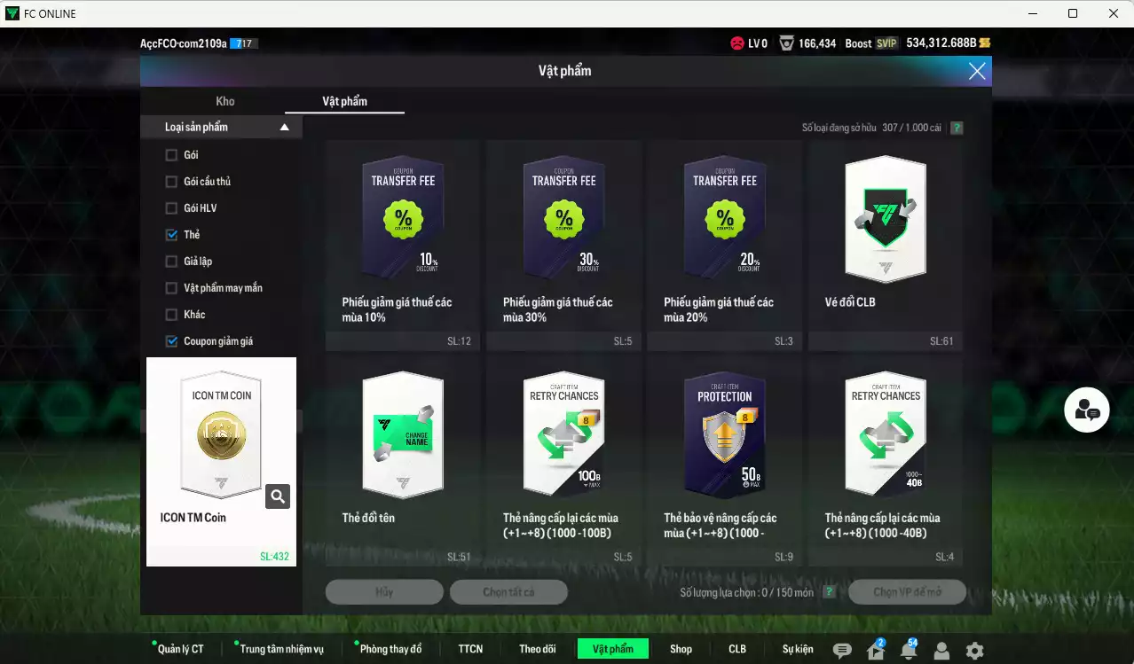 Ảnh [ACC Rẻ🔥] ACC 534312b trắng, có thẻ đổi tên. HLV Xịn
