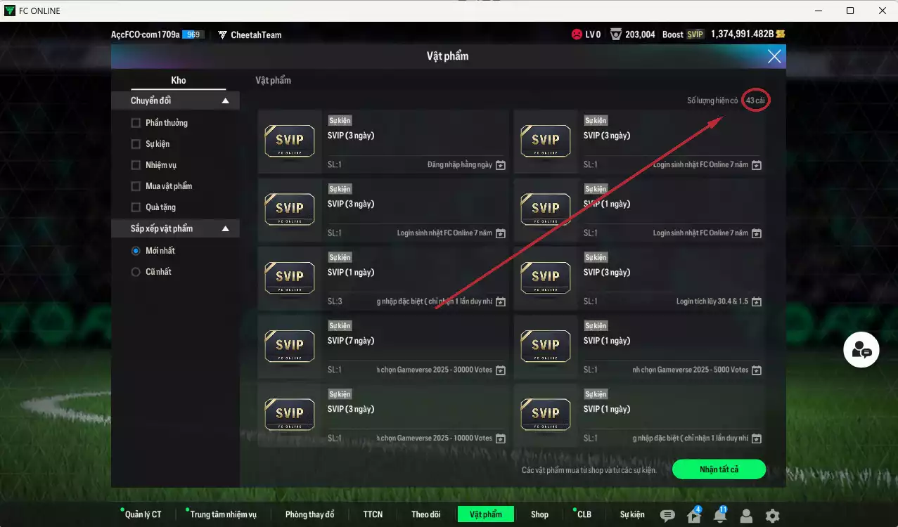 Ảnh [ACC Rẻ🔥] ACC 1374991b trắng, có thẻ đổi tên, còn nhiều CP GIẢM THUẾ. Dư 101.000TC, HLV Xịn