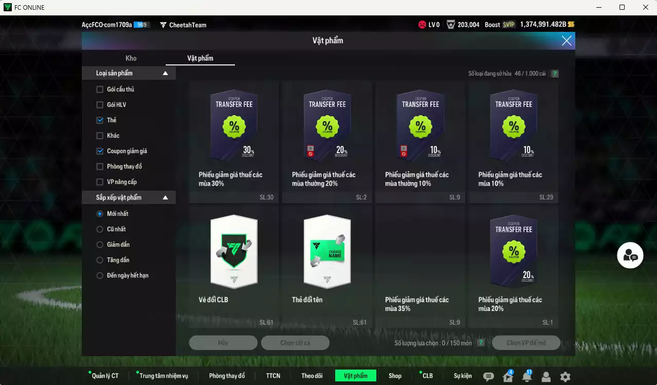 Ảnh [ACC Rẻ🔥] ACC 1374991b trắng, có thẻ đổi tên, còn nhiều CP GIẢM THUẾ. Dư 101.000TC, HLV Xịn