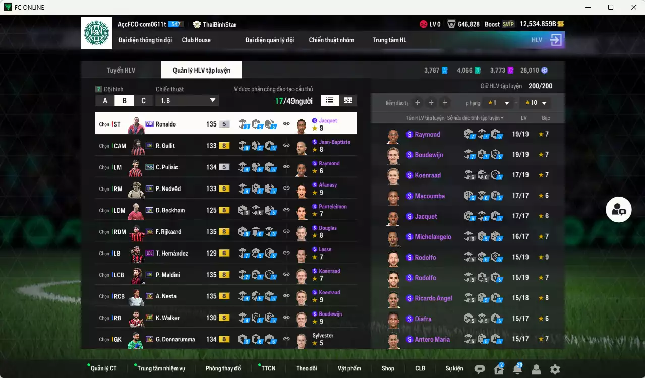 Ảnh AC Milan 550.990b có Ronaldo WB, Nedved LN, Maldini LN, Rijkaard HG, Pulisic 25TS, Gullit LN, Beckham LN, Nesta HG... HLV Xịn, đã đào tạo chỉ số nhiều cầu thủ