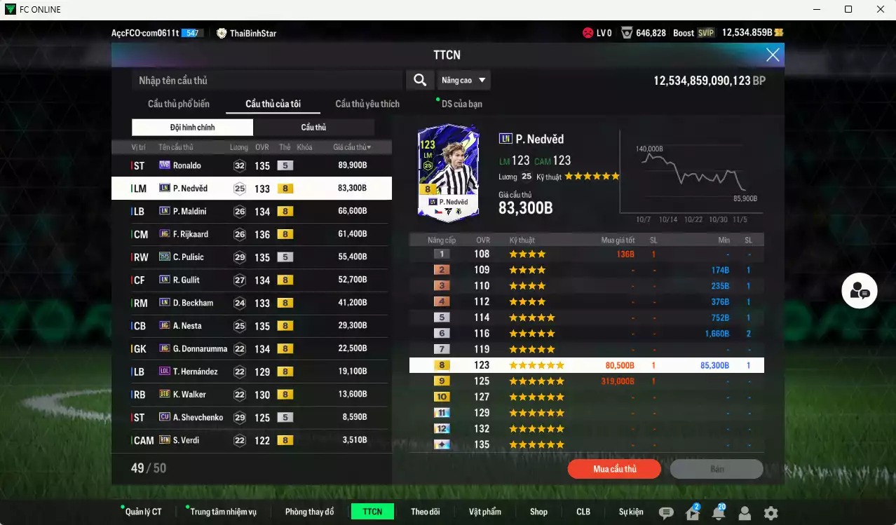 Ảnh AC Milan 550.990b có Ronaldo WB, Nedved LN, Maldini LN, Rijkaard HG, Pulisic 25TS, Gullit LN, Beckham LN, Nesta HG... HLV Xịn, đã đào tạo chỉ số nhiều cầu thủ