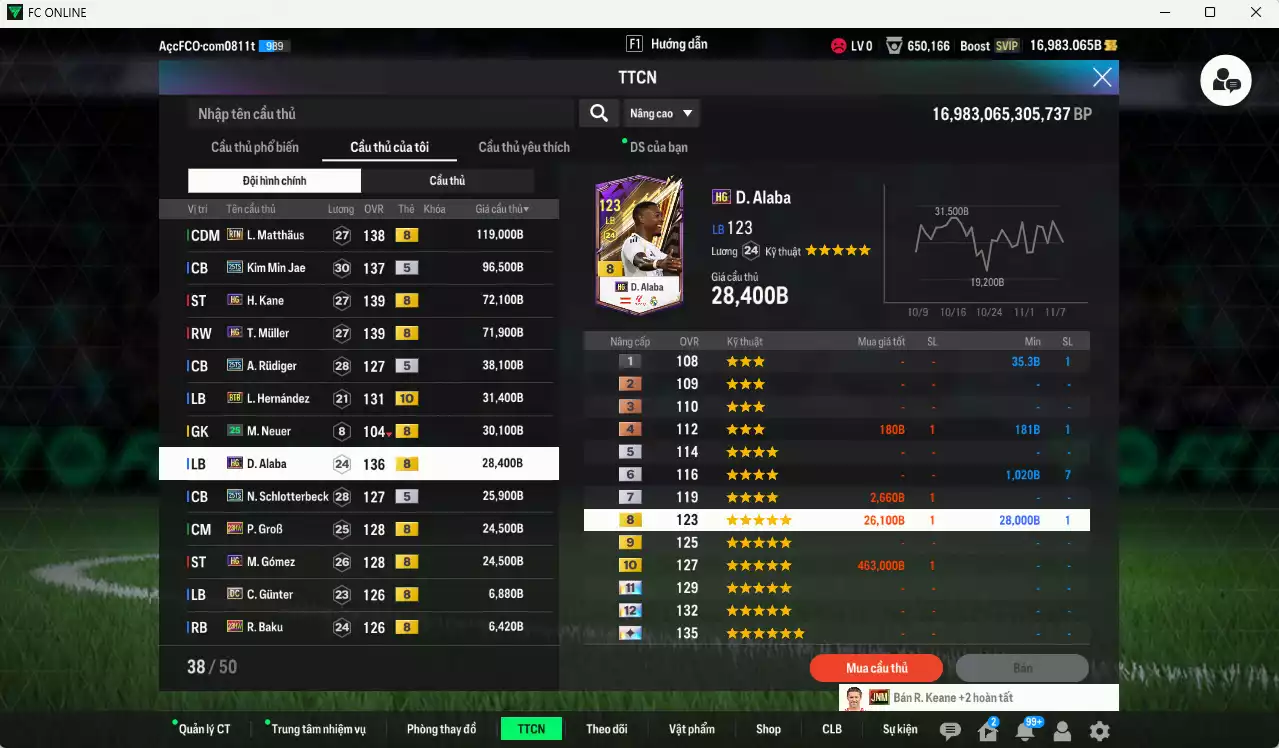 Ảnh Bayern Munich 1.136.680b có Lewandowski 25TS, Beckenbauer CH, Ribéry JNM, Lúcio CC, Matthaus RTN, Kim Min Jae 25TS, Kane HG, Muller HG, Rudiger 25TS, Alaba HG... Còn nhiều CP GIẢM THUẾ, gần full đào tạo chiến thuật, đào tạo full chỉ số nhiều CT, HLV Xịn