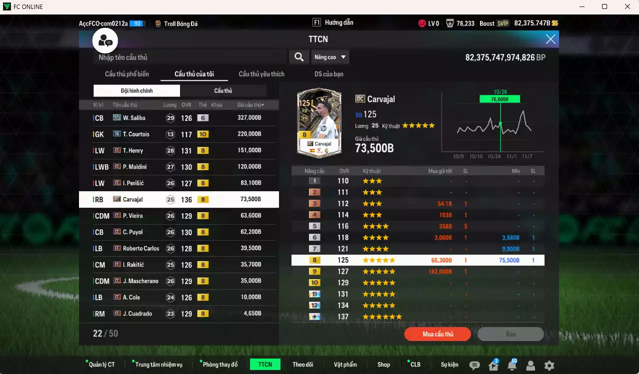 Ảnh [TOP NẠP🔥,Hạng 784] Real Madrid 10.080.650b dư 82kb có CR7 CC+8, Rudiger 23UCL, Varane DC, Bale BDO, Essien ITM+8, Kroos DC, Messi CC, Benzema DC, Eto JNM... Team phụ CC+8 . HLV Xịn, Đã đào tạo full chỉ số toàn bộ cầu thủ, VIP KC Tháng 11