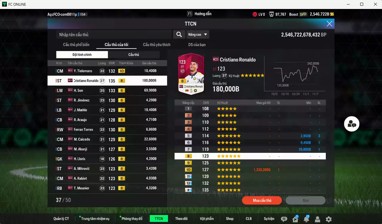 Ảnh [Độc lạ] Full mùa WC22+8 409.570b có CR7, H. Son, Tielemans+10, Jiménez, Maele, Araujo, Ferran Torres, Caicedo, Akanji, Lloris, Mitrovic, Rabiot, Meunier, Coman... Còn nhiều CP GIẢM THUẾ