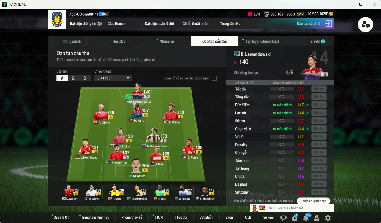 Ảnh Bayern Munich 1.136.680b có Lewandowski 25TS, Beckenbauer CH, Ribéry JNM, Lúcio CC, Matthaus RTN, Kim Min Jae 25TS, Kane HG, Muller HG, Rudiger 25TS, Alaba HG... Còn nhiều CP GIẢM THUẾ, gần full đào tạo chiến thuật, đào tạo full chỉ số nhiều CT, HLV Xịn