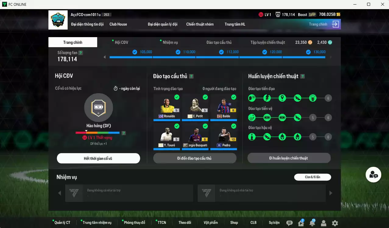 Ảnh Barcelona 1.522.130b có Ronaldo CH, Touré ITM+5, Petit ITM+5, Busquets DC, Araujo SPL+10, Raphinha SPL+10, Messi HG, Larsson ITM+5, Puyol MDL, Balde 21NG, Semedo 23HW+10, Pedri FA+10, Roberto BTB+10, Dani Alves TT+9(limit), Stegen 24EU. Còn nhiều CP GIẢM THUẾ, HLV Xịn, đã đào tạo chỉ số nhiều cầu thủ và nữa bảng chiến thuật