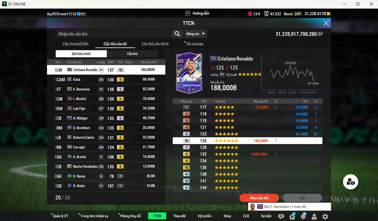 Ảnh Real Madrid 690.470b dư 31kb có CR7 CU+6, Kaká LN, Benzema DC, Modric CC, Figo CC, Rudiger 25TY, Beckham LN, Carvajal RTN, Carlos LN, Nacho DC... HLV Xịn, đã đào tạo chỉ số nhiều CT, dư 41.000TC