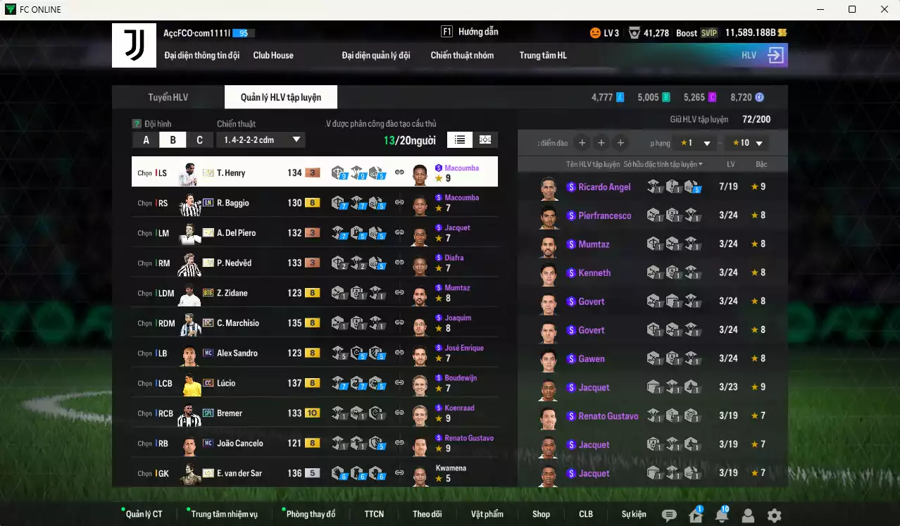 Ảnh Juventus 1.041.330b có Henry ITM+3, Nedved ITM+3, Del Piero ITM+3, VDS ITM+5, Lúcio CC, Marchisio DC, Koopmeiners HG+9, Di Natale DC, Bremer SPL+10, Zidane BTB, Baggio LN... Còn nhiều CP GIẢM THUẾ, dư 125.000TC