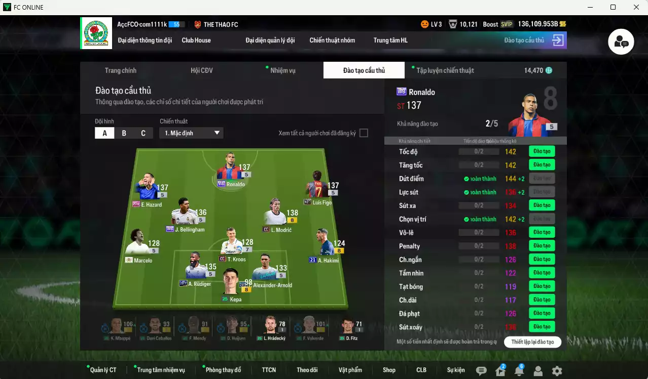 Ảnh Real Madrid 685.820b dư 136kb có Ronaldo WB, Modric CC, Arnold 25TS, Figo No.7, Bellingham WB, Rudiger 25TY, Hazard 25HR, Kroos CC+7, Hakimi 21UCL... Đã đào tạo chỉ số nhiều CT