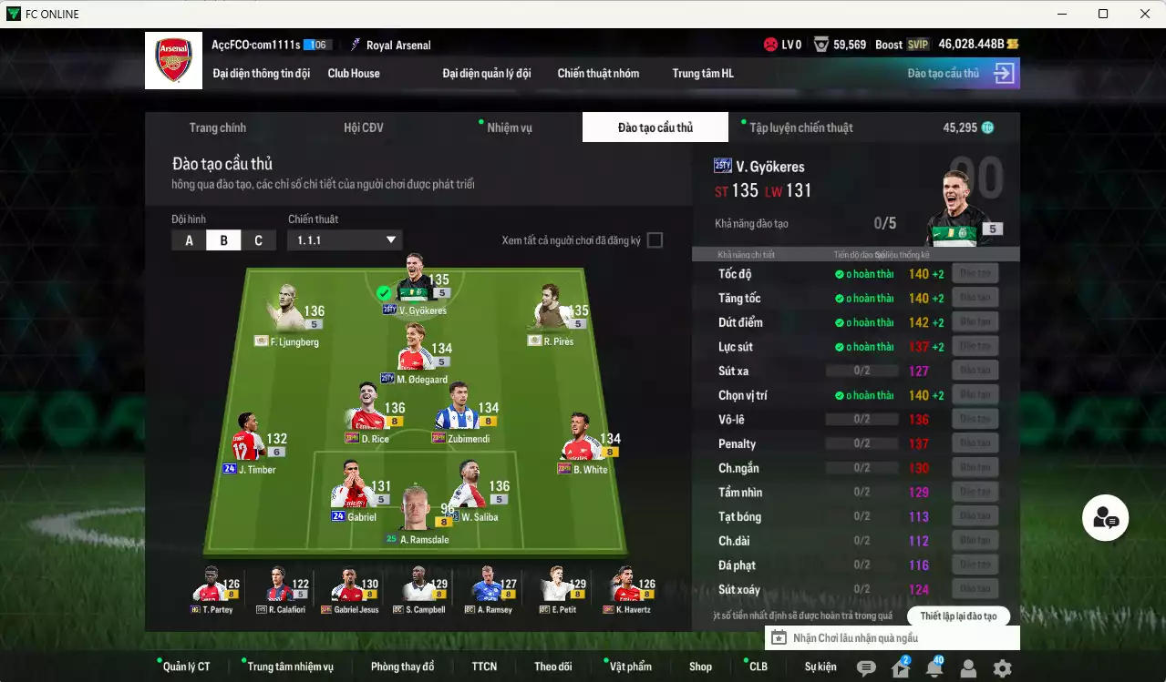 Ảnh Arsenal 693.020b dư 46kb có Saliba 25TS, Pirès ITM+5, Ljungberg ITM+5, Gyokeres 25TY, Odegaard 25TY, Petit DC, Campbell DC, Eze 23HW, Jesus 23HW, Rice 23HW, Saka 24UCL+6, Rosicky DC... Còn nhiều CP GIẢM THUẾ, HLV Xịn, dư 45.000TC
