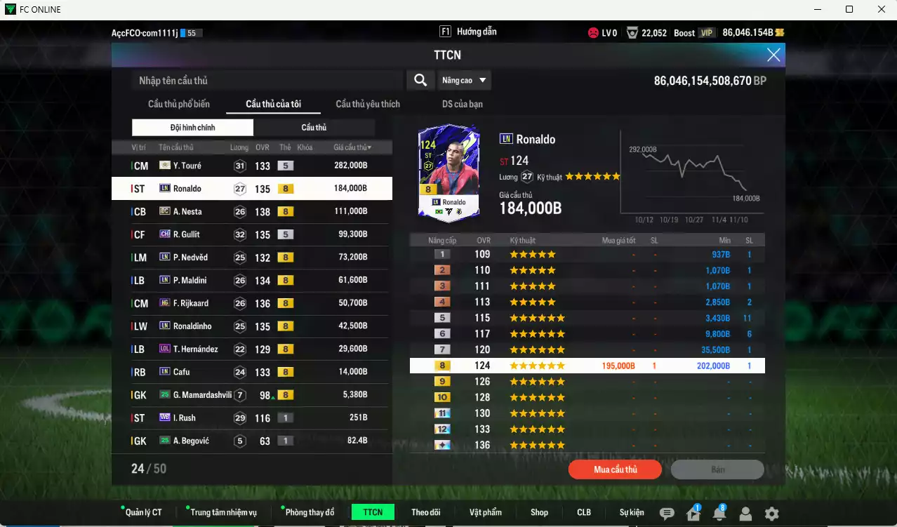 Ảnh Quốc Dân 953.870b dư 86kb có Touré ITM+5, Ronaldo LN, Nesta DC, Gullit CH, Nedved LN, Maldini LN, Rijkaard HG, Ronaldinho LN, Cafu LN... Còn nhiều CP GIẢM THUẾ