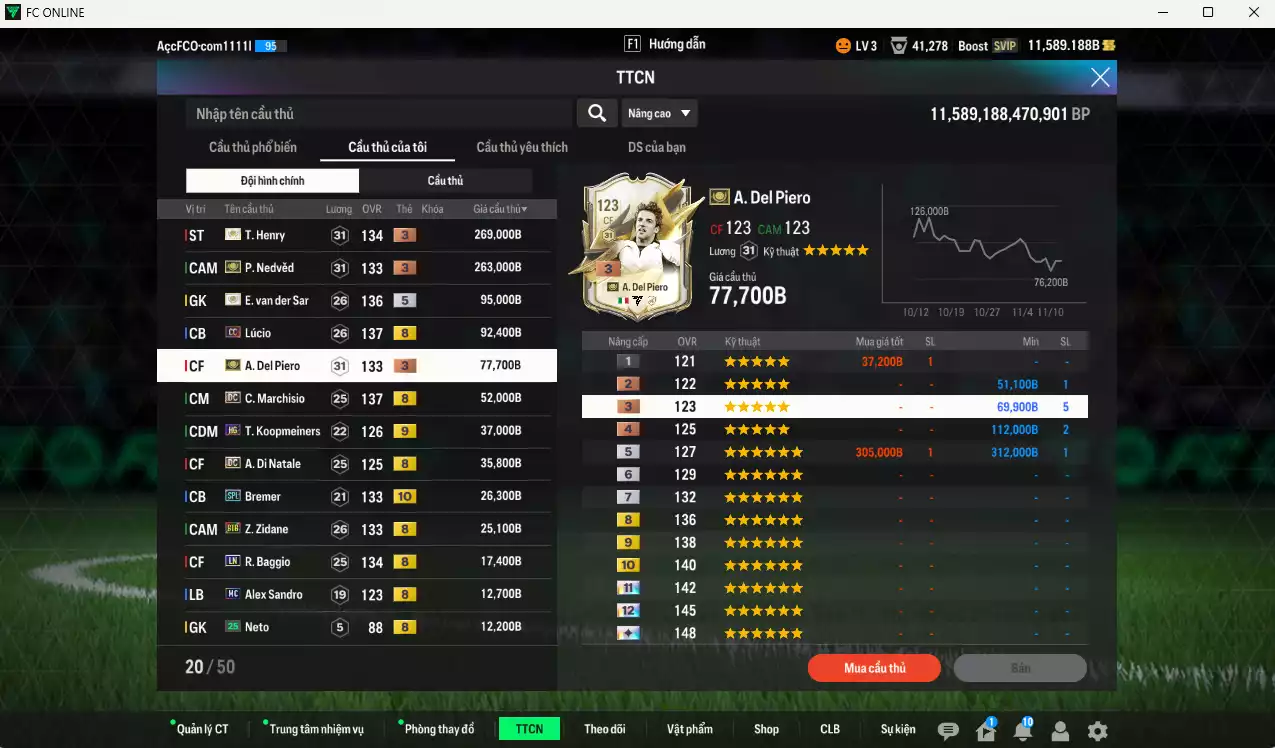 Ảnh Juventus 1.041.330b có Henry ITM+3, Nedved ITM+3, Del Piero ITM+3, VDS ITM+5, Lúcio CC, Marchisio DC, Koopmeiners HG+9, Di Natale DC, Bremer SPL+10, Zidane BTB, Baggio LN... Còn nhiều CP GIẢM THUẾ, dư 125.000TC