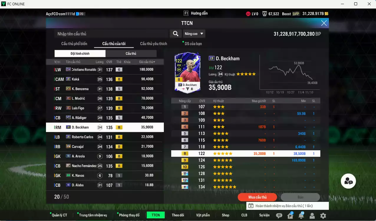 Ảnh Real Madrid 690.470b dư 31kb có CR7 CU+6, Kaká LN, Benzema DC, Modric CC, Figo CC, Rudiger 25TY, Beckham LN, Carvajal RTN, Carlos LN, Nacho DC... HLV Xịn, đã đào tạo chỉ số nhiều CT, dư 41.000TC