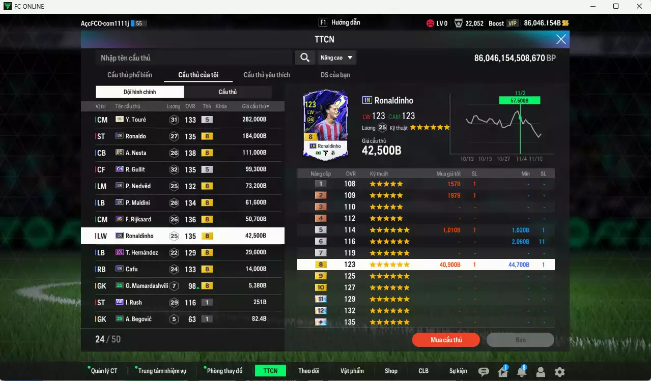 Ảnh Quốc Dân 953.870b dư 86kb có Touré ITM+5, Ronaldo LN, Nesta DC, Gullit CH, Nedved LN, Maldini LN, Rijkaard HG, Ronaldinho LN, Cafu LN... Còn nhiều CP GIẢM THUẾ