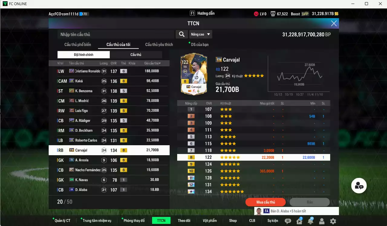 Ảnh Real Madrid 690.470b dư 31kb có CR7 CU+6, Kaká LN, Benzema DC, Modric CC, Figo CC, Rudiger 25TY, Beckham LN, Carvajal RTN, Carlos LN, Nacho DC... HLV Xịn, đã đào tạo chỉ số nhiều CT, dư 41.000TC