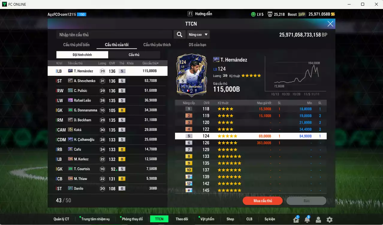 Ảnh AC Milan 419.120b dư 25kb có Theo 25TY, Sheva No.7, Pulisic 25TS, Leão 25DP, Beckham No.7, Kaká 25IM, Calhanoglu 25TY, Cafu LN, Kerkez 21NG... HLV Xịn, đã đào tạo chỉ số nhiều CT