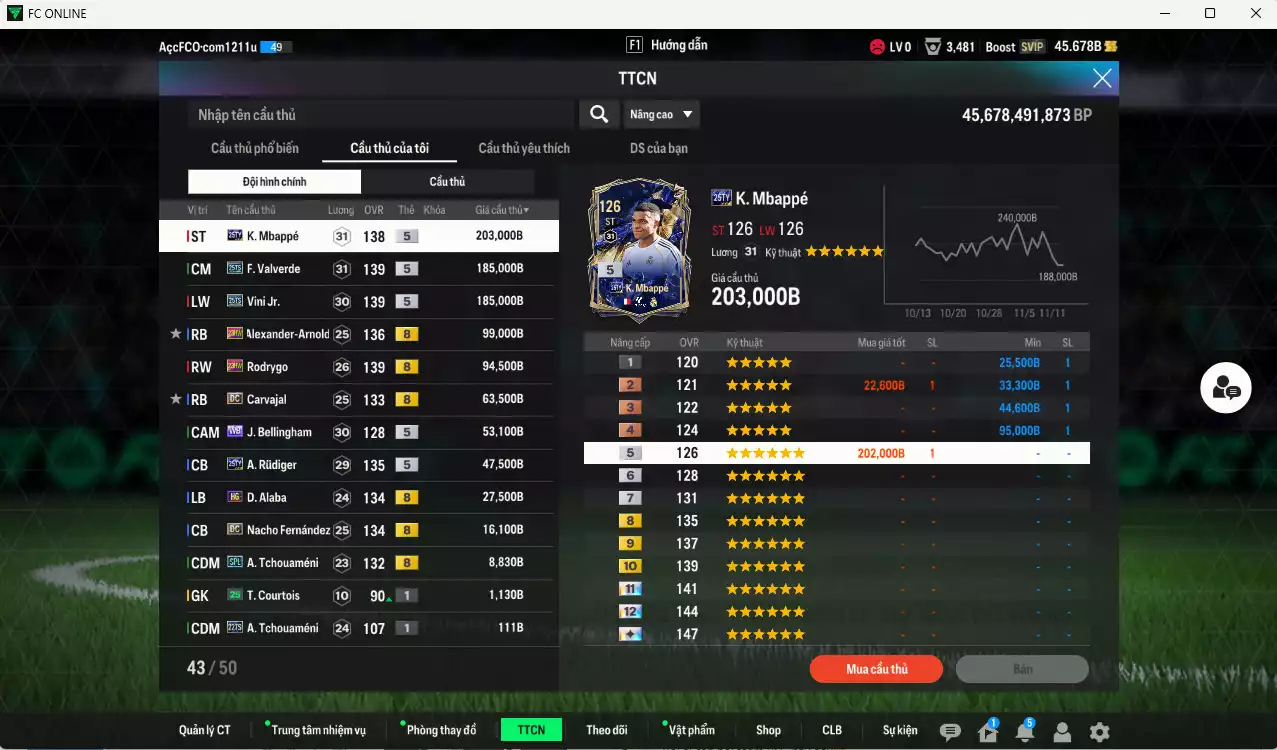 Ảnh Real Madrid 984.290b có Mbappé 25TY, Valverde 25TS, Vini 25TS, Arnold 23HW, Rodrygo 23HW, Carvajal DC, Bellingham WB, Rudiger 25TY, Alaba HG, Nacho DC... Còn nhiều CP GIẢM THUẾ