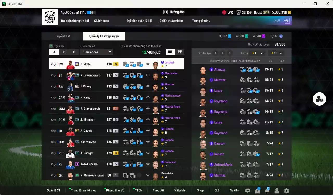 Ảnh Bayern Munich 870.730b có Kane 25TS, Kimmich 25TS, Lewandowski 25TS, Kim Min Jae 25TS, Rudiger SPL, Muller HG, Ribéry No.7... Còn nhiều CP GIẢM THUẾ, HLV Xịn,  đã đào tạo chỉ số nhiều CT, dư 52.000TC