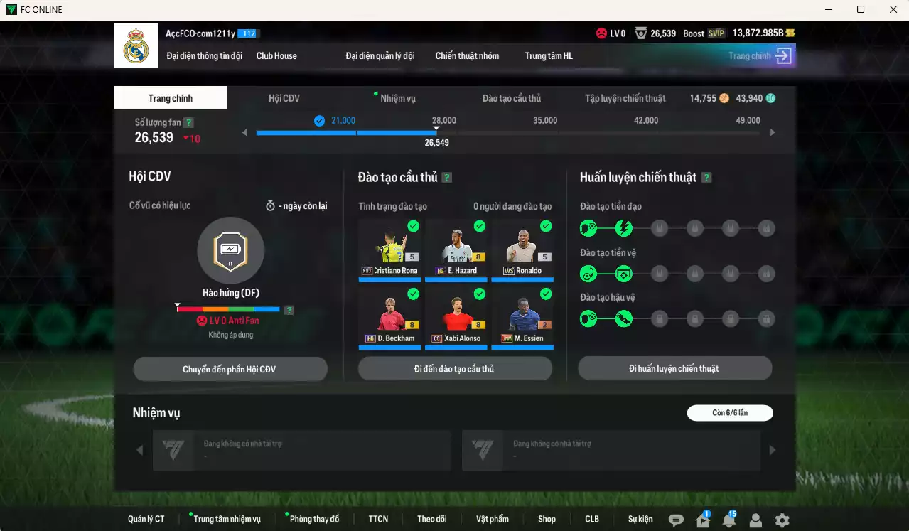 Ảnh Real Madrid 682.190b có Ronaldo WS, CR7 No.7, Alaba DC, Beckham HG, Hazard HG, Alonso CC, Rudiger 25TS, Arnold HG... Còn nhiều CP GIẢM THUẾ, HLV Xịn, đã đào tạo chỉ số nhiều cầu thủ, VIP BK Tháng 11