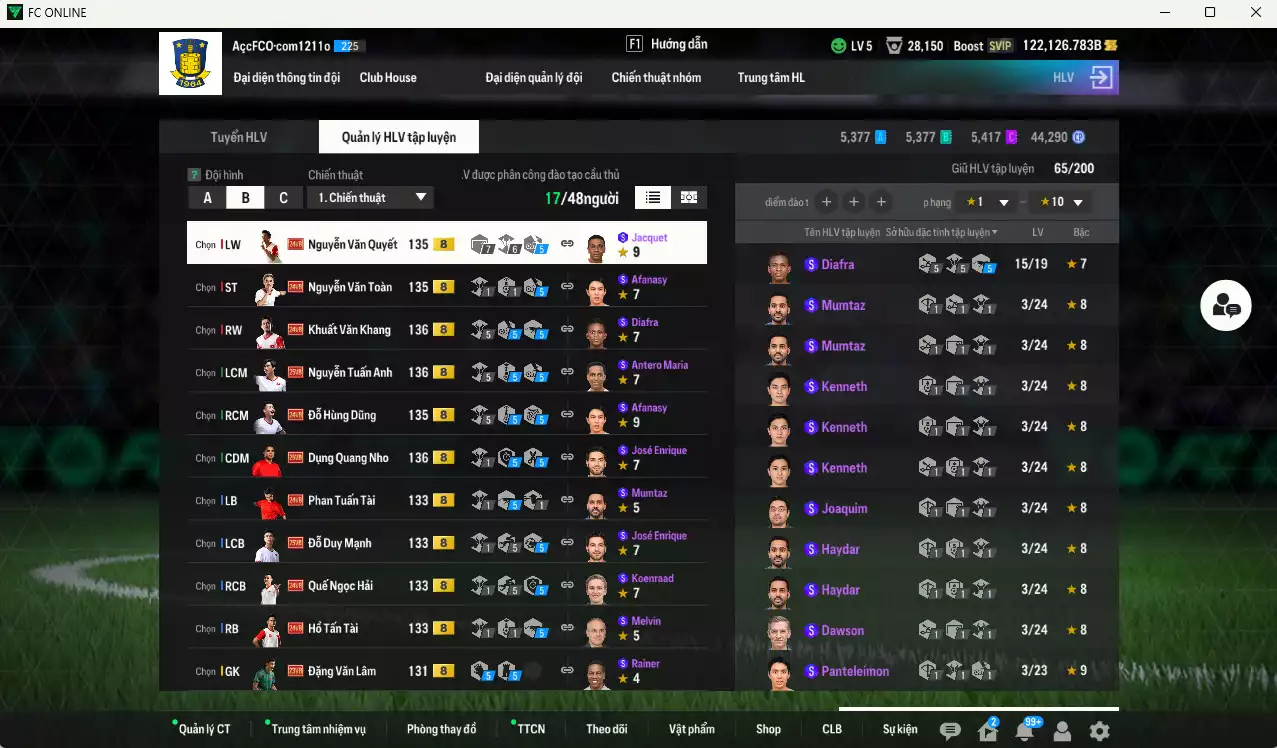 Ảnh Việt Nam 334.340b dư 122kb có Dụng Nho, Hùng Dũng, Văn Quyết, Văn Toàn, Tuấn Anh, Khuất Văn Khang, Văn Lâm, Duy Mạnh, Quế Hải, Tuấn Tài, Tấn Tài... Đã đào tạo chỉ số nhiều cầu thủ