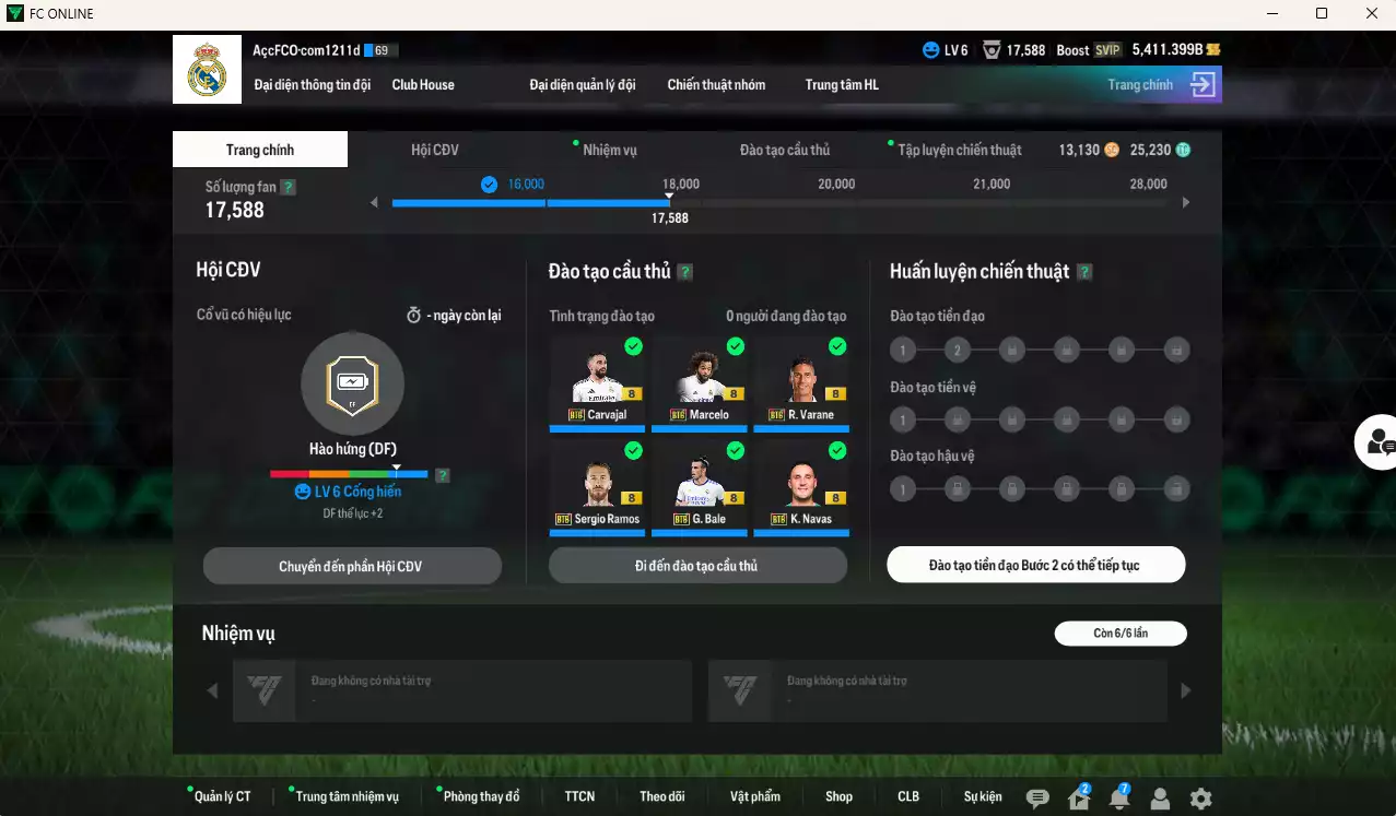 Ảnh Real Madrid Galaticos 3.0 full mùa BTB+8 911.290b có Ramos, Varane, CR7, Marcelo, Kroos, Casemiro, Carvajal, Bale, Modric, Benzema, Navas, Nacho... BTB+8 . Đã đào tạo chỉ số nhiều cầu thủ
