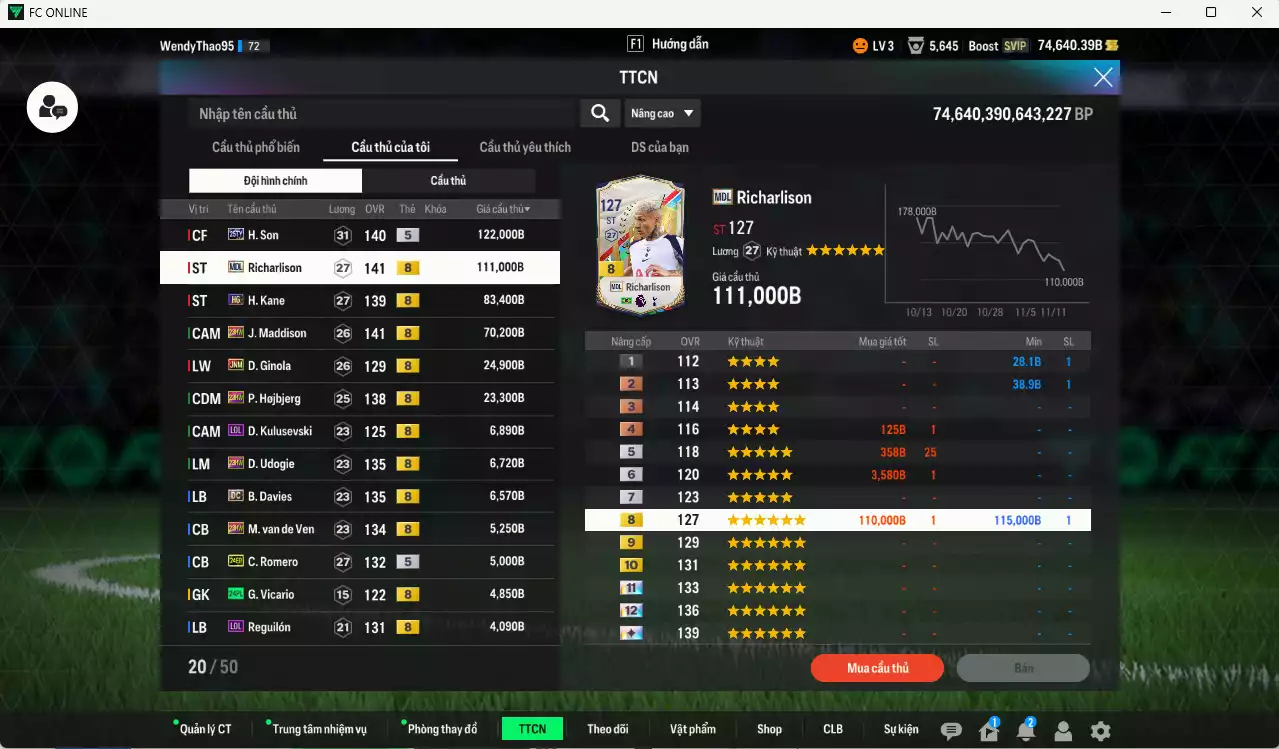 Ảnh Tottenham 474.190b dư 74kb có H. Son 25TY, Richarlison MDL, Kane HG, Maddison 23HW, Ginola JNM, Hojbjerg 23HW... Còn nhiều CP GIẢM THUẾ, đã đào tạo chỉ số nhiều cầu thủ