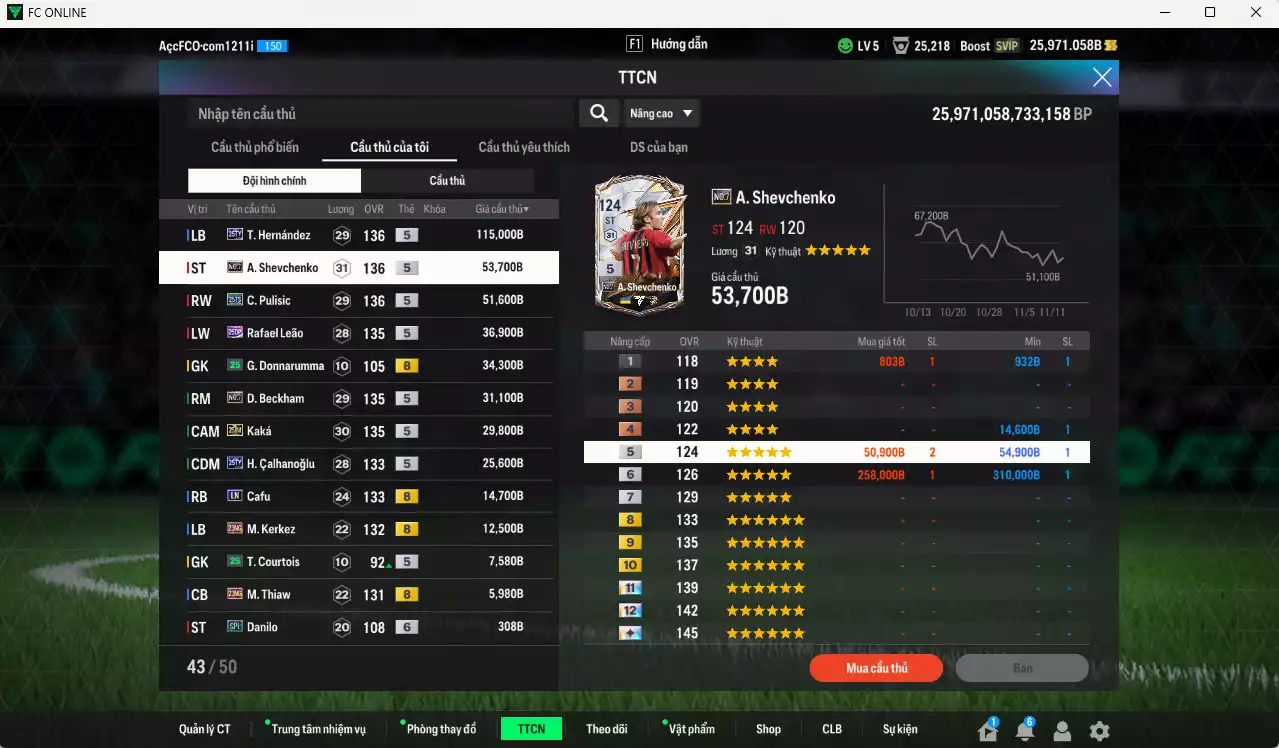 Ảnh AC Milan 419.120b dư 25kb có Theo 25TY, Sheva No.7, Pulisic 25TS, Leão 25DP, Beckham No.7, Kaká 25IM, Calhanoglu 25TY, Cafu LN, Kerkez 21NG... HLV Xịn, đã đào tạo chỉ số nhiều CT