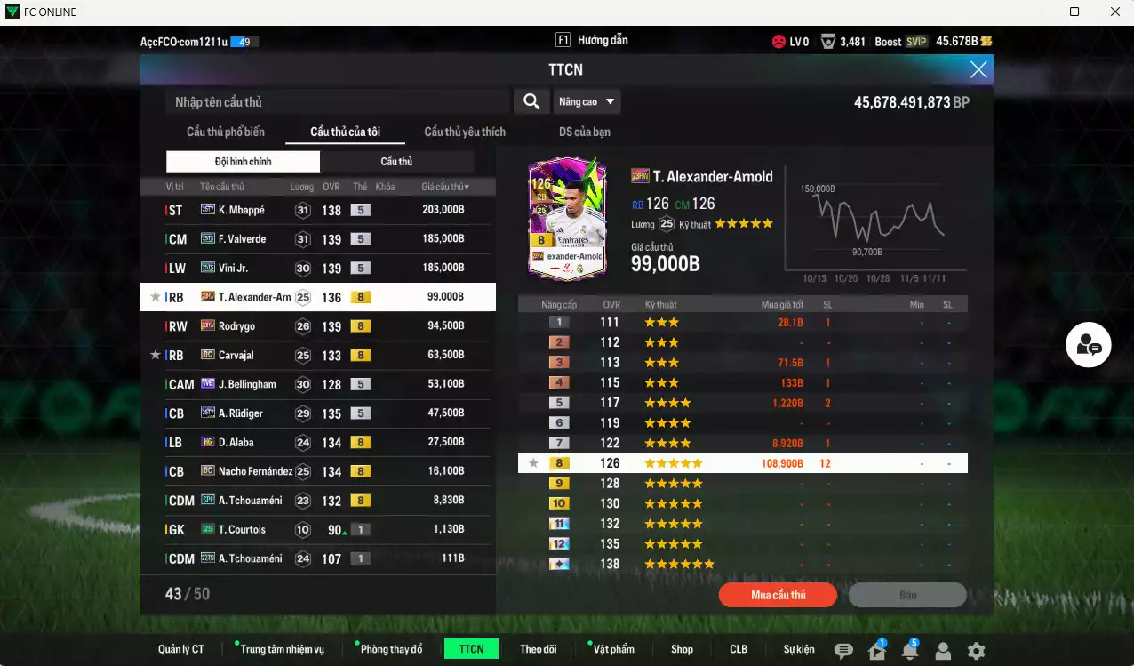 Ảnh Real Madrid 984.290b có Mbappé 25TY, Valverde 25TS, Vini 25TS, Arnold 23HW, Rodrygo 23HW, Carvajal DC, Bellingham WB, Rudiger 25TY, Alaba HG, Nacho DC... Còn nhiều CP GIẢM THUẾ