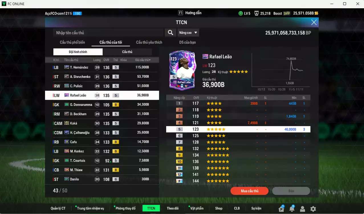 Ảnh AC Milan 419.120b dư 25kb có Theo 25TY, Sheva No.7, Pulisic 25TS, Leão 25DP, Beckham No.7, Kaká 25IM, Calhanoglu 25TY, Cafu LN, Kerkez 21NG... HLV Xịn, đã đào tạo chỉ số nhiều CT
