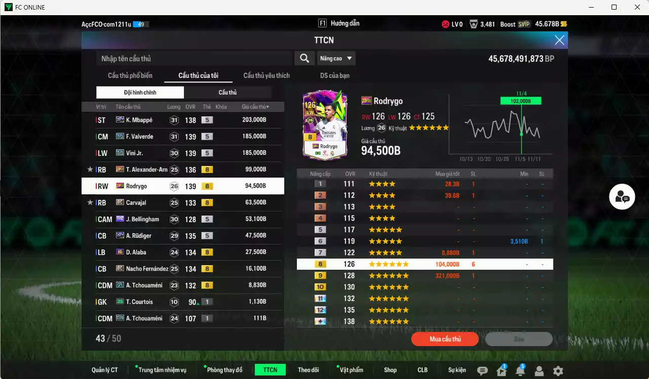 Ảnh Real Madrid 984.290b có Mbappé 25TY, Valverde 25TS, Vini 25TS, Arnold 23HW, Rodrygo 23HW, Carvajal DC, Bellingham WB, Rudiger 25TY, Alaba HG, Nacho DC... Còn nhiều CP GIẢM THUẾ