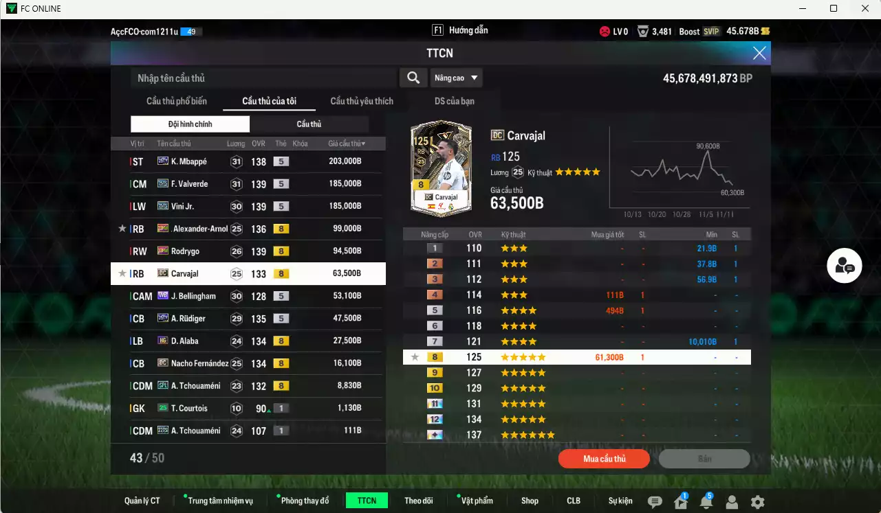 Ảnh Real Madrid 984.290b có Mbappé 25TY, Valverde 25TS, Vini 25TS, Arnold 23HW, Rodrygo 23HW, Carvajal DC, Bellingham WB, Rudiger 25TY, Alaba HG, Nacho DC... Còn nhiều CP GIẢM THUẾ