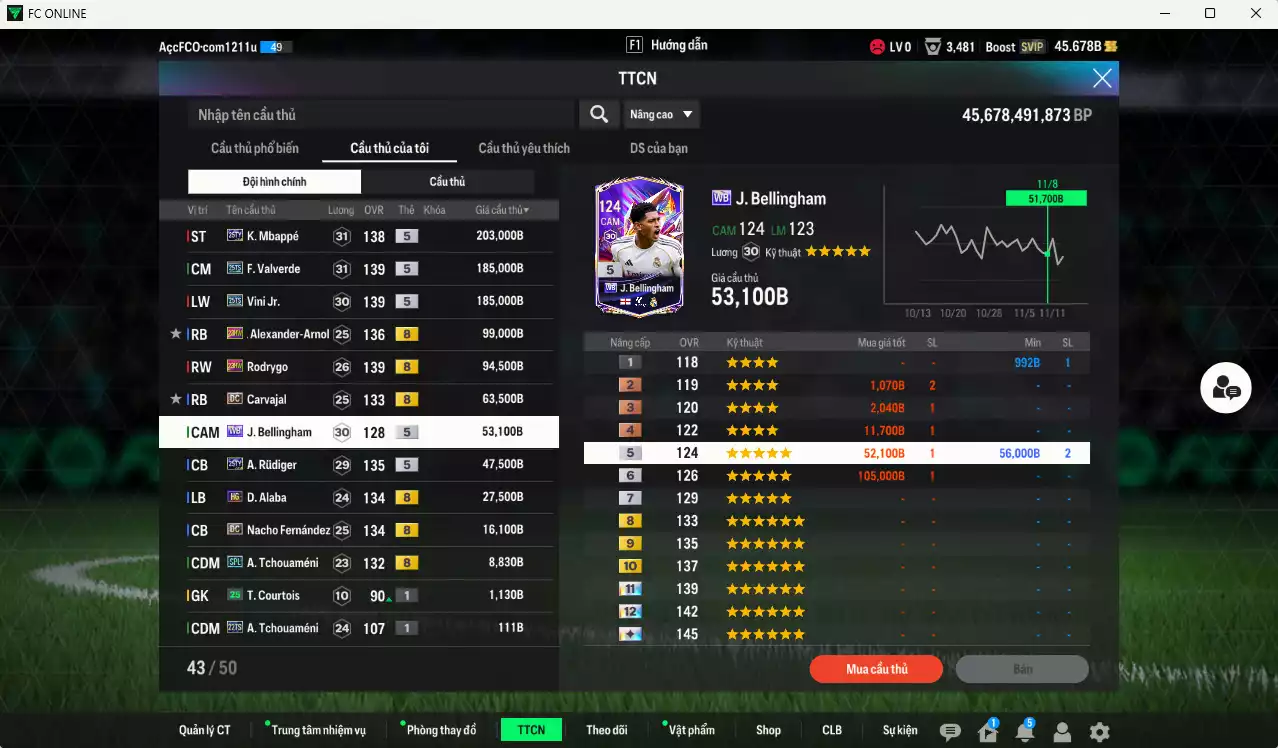 Ảnh Real Madrid 984.290b có Mbappé 25TY, Valverde 25TS, Vini 25TS, Arnold 23HW, Rodrygo 23HW, Carvajal DC, Bellingham WB, Rudiger 25TY, Alaba HG, Nacho DC... Còn nhiều CP GIẢM THUẾ