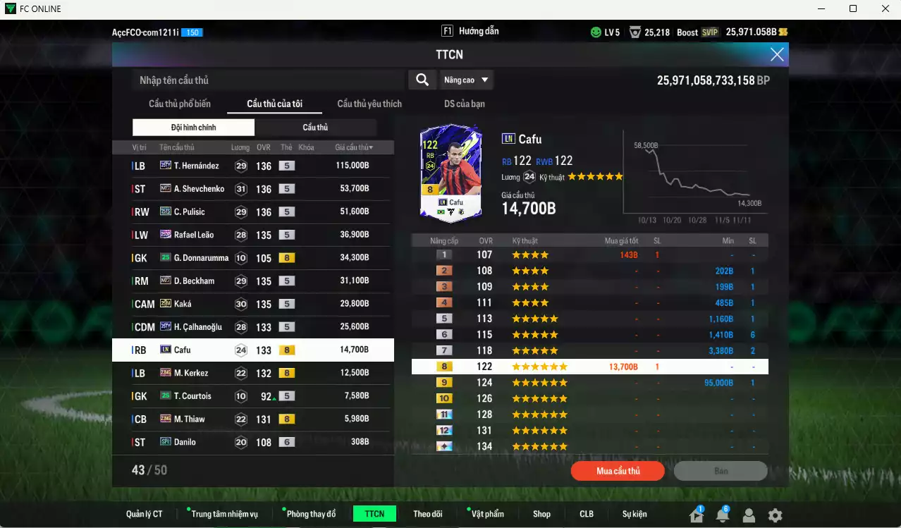 Ảnh AC Milan 419.120b dư 25kb có Theo 25TY, Sheva No.7, Pulisic 25TS, Leão 25DP, Beckham No.7, Kaká 25IM, Calhanoglu 25TY, Cafu LN, Kerkez 21NG... HLV Xịn, đã đào tạo chỉ số nhiều CT