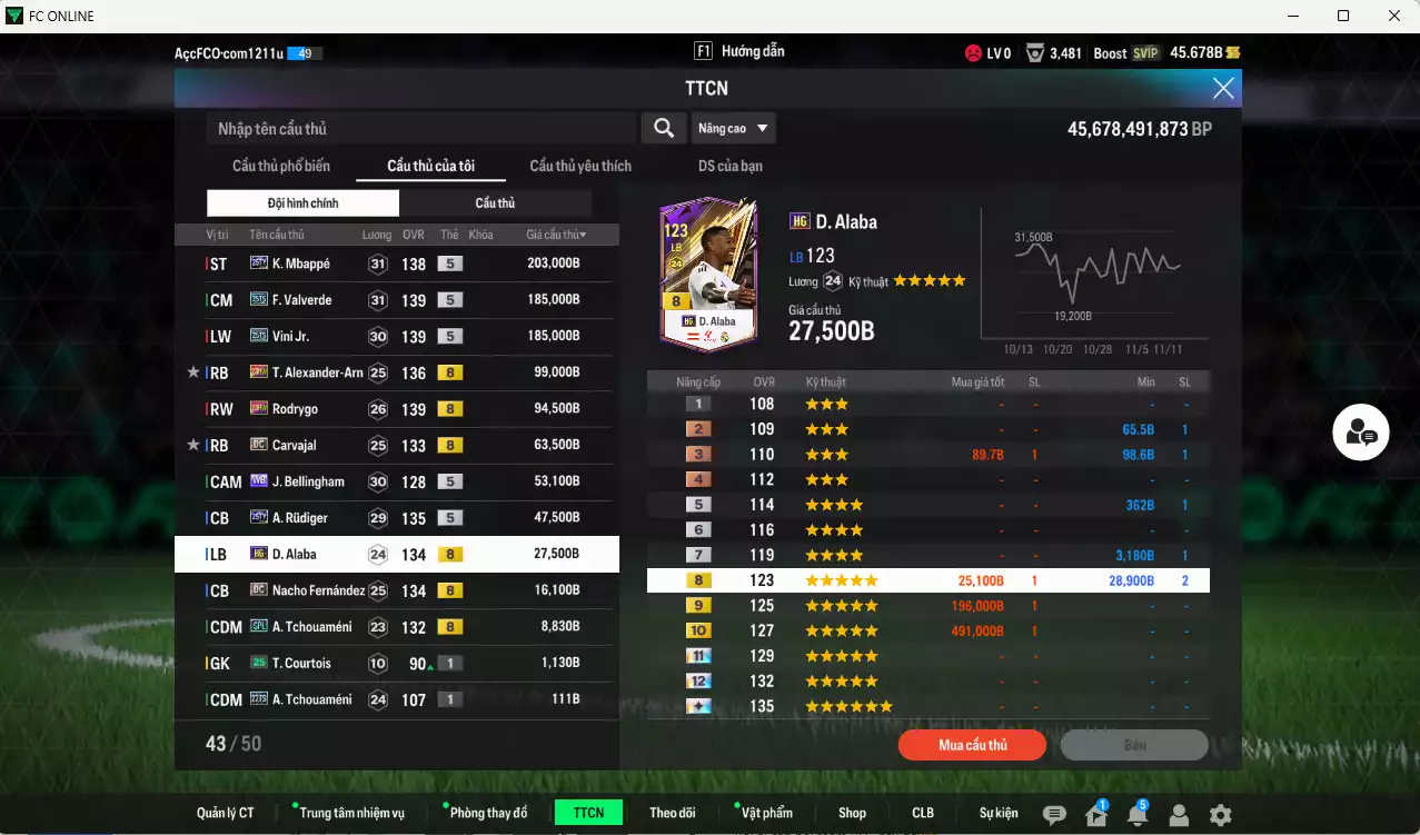 Ảnh Real Madrid 984.290b có Mbappé 25TY, Valverde 25TS, Vini 25TS, Arnold 23HW, Rodrygo 23HW, Carvajal DC, Bellingham WB, Rudiger 25TY, Alaba HG, Nacho DC... Còn nhiều CP GIẢM THUẾ