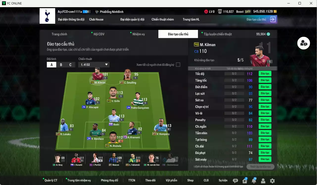 Ảnh ACC 545050b trắng, có thẻ đổi tên, còn nhiều SVIP. HLV Xịn, dư 99.000TC