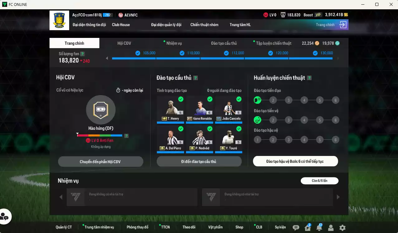 Ảnh Juventus 2.894.510b có Henry ITM+5, Nedved ITM+5, Del Piero ITM+5, Touré ITM+5, CR7 BLD, Lúcio JNM, Cancelo 25TS, Cáceres CC... HLV Xịn, đã đào tạo chỉ số nhiều cầu thủ